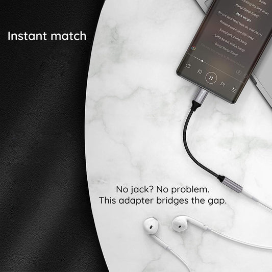 USB-C to 3.5mm Audio Adapter Techsuit AC13 FuseXound, Black