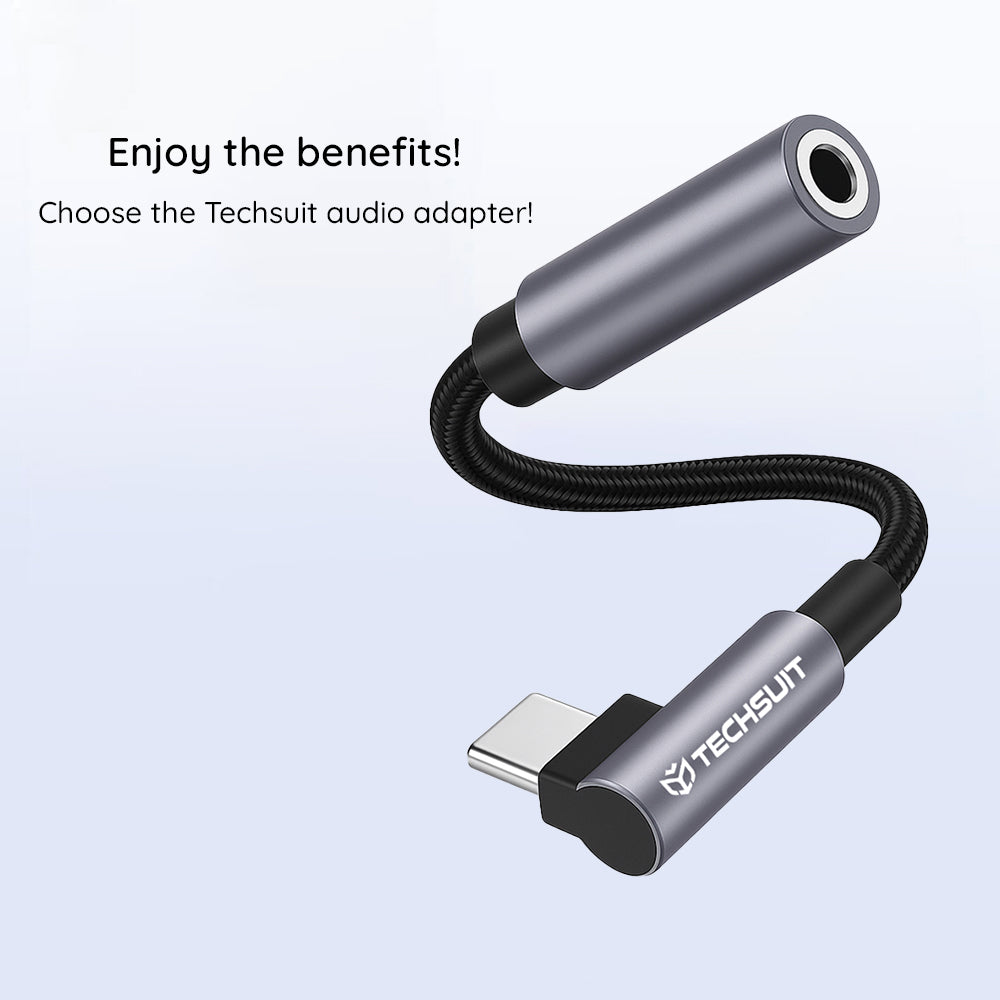 USB-C to 3.5mm Audio Adapter Techsuit AC7 MusicDox, Gray