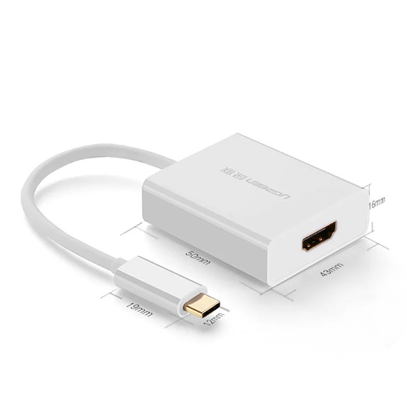 UGREEN USB-C to HDMI Audio and Video Adapter, White