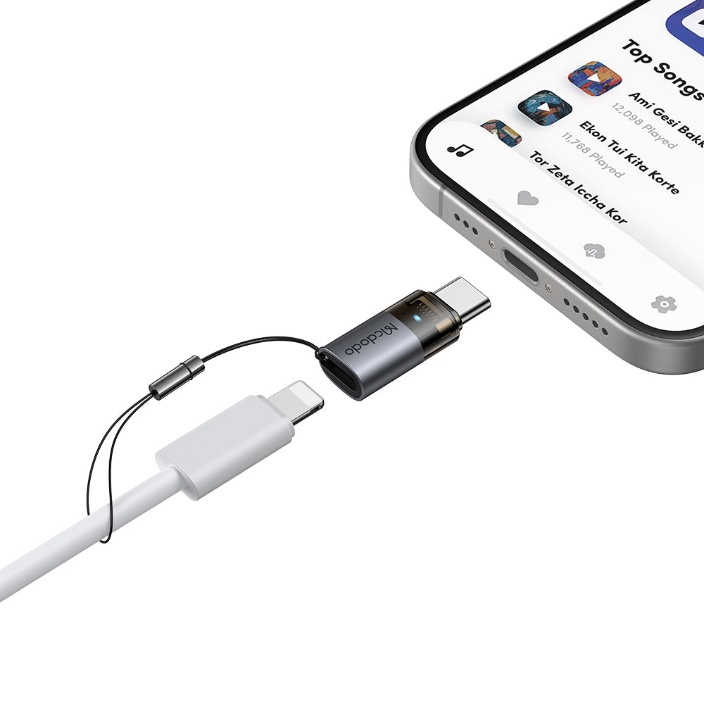 Data and Charging Adapter Lightning - USB-C McDodo OT-7610, Black