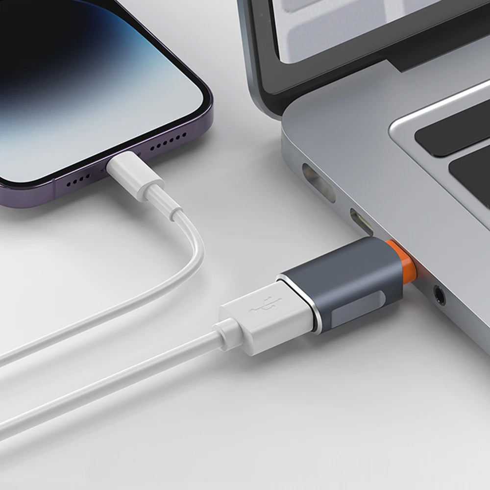 OTG USB-C to USB-A Adapter Techsuit A9 SlateVolt, Gray Orange