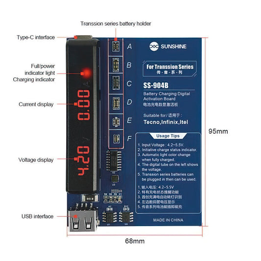 Sunshine SS-904B Board Charger for TECNO / Infinix / Itel Series, 2in1