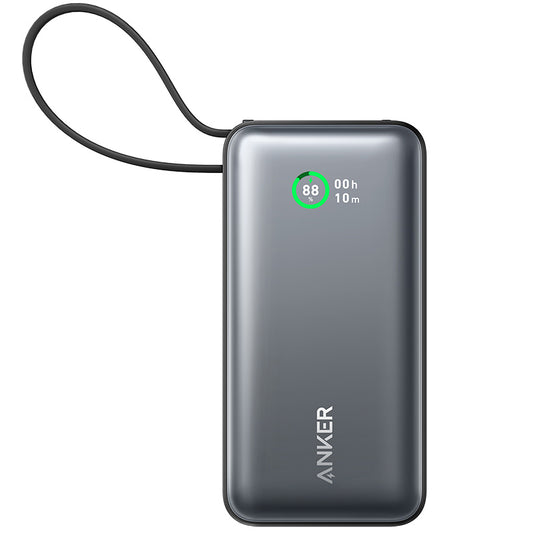 Anker Nano External Battery, 10000mAh, 30W, QC + PD, 1 x USB-A - 2 x USB-C, Black A1259G11