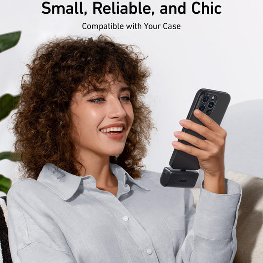 Anker Nano External Battery, 5000mAh, 22.5W, PD, 2 x USB-C, Black A1653H11