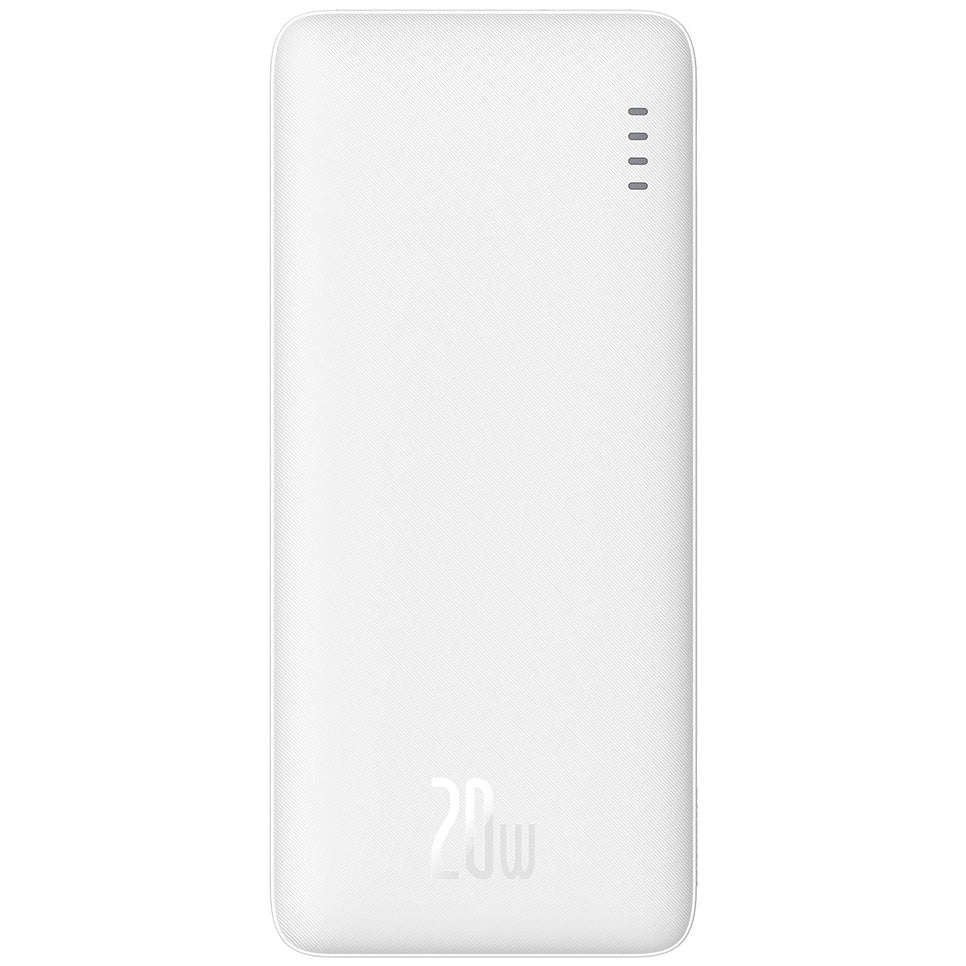 External Battery Baseus Airpow, 10000mAh, 20W, QC + PD, 1 x USB-A - 1 x USB-C, White