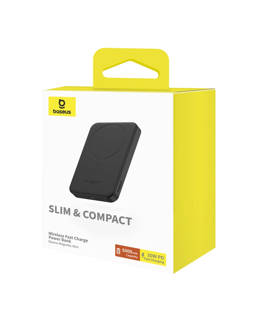 External Wireless Battery Baseus Magnetic Mini, 5000mAh, 20W, PD + FQI, 1 x QI - 1 x USB-C, Black P10022107113-00