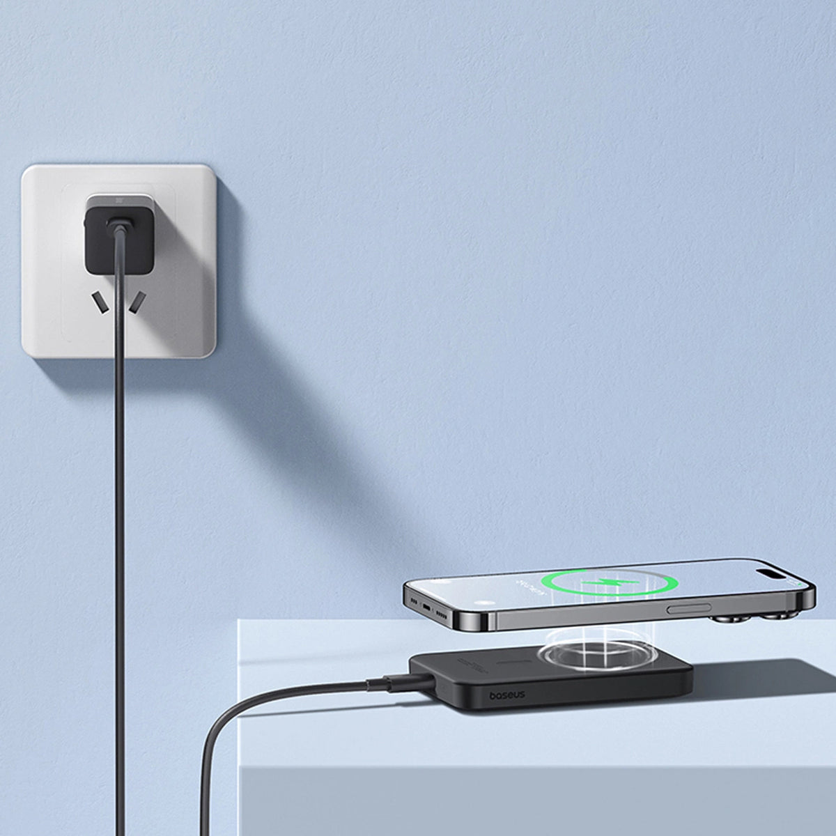External Wireless Battery Baseus Magnetic Mini, 5000mAh, 20W, PD + FQI, 1 x QI - 1 x USB-C, Black P10022107113-00