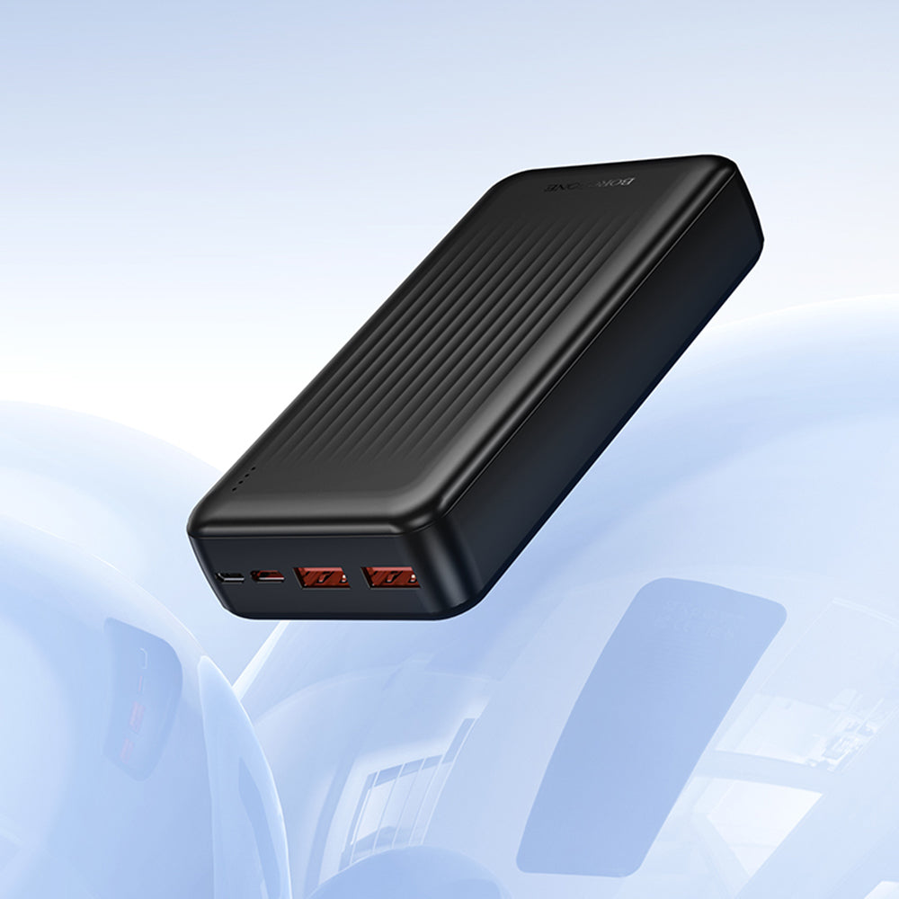 Borofone BJ80A Clever External Battery, 20000mAh, 22.5W, QC + PD, 1 x USB-C - 2 x USB-A, Black