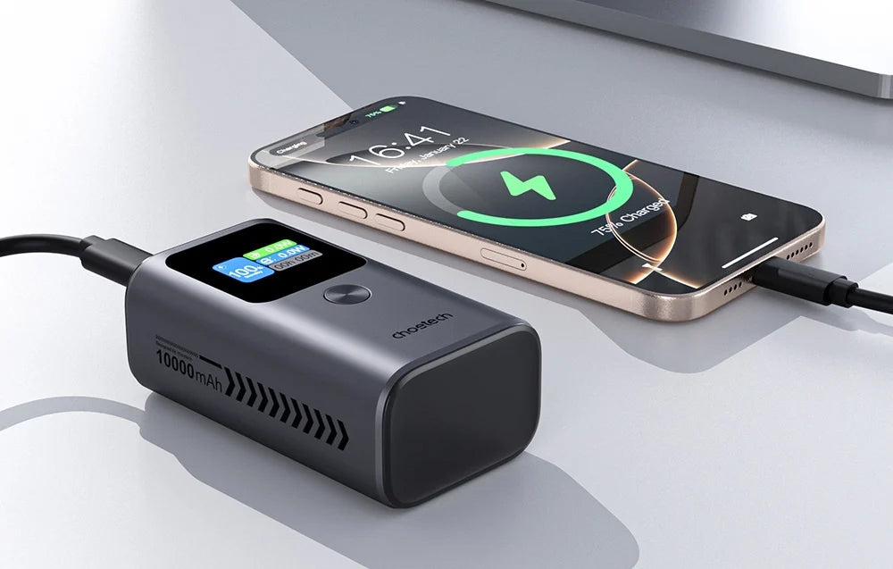 Choetech B701 External Battery, 10000mAh, 30W, QC + PD, 1 x USB-A - 2 x USB-C, Black