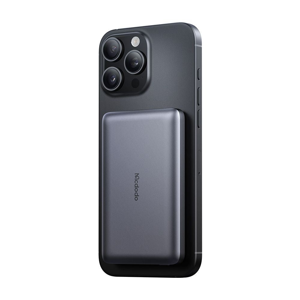 McDodo MC-4651 Meta Wireless External Battery, 10000mAh, 20W, PD + FQI, 1 x QI - 1 x USB-C, Black