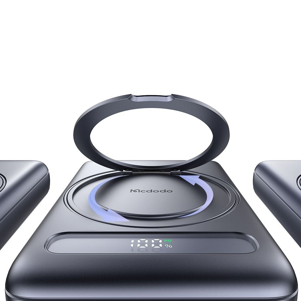 McDodo MC-8371 Meta Wireless External Battery, 10000mAh, 20W, PD + FQI, 1 x QI - 1 x USB-C, Grey