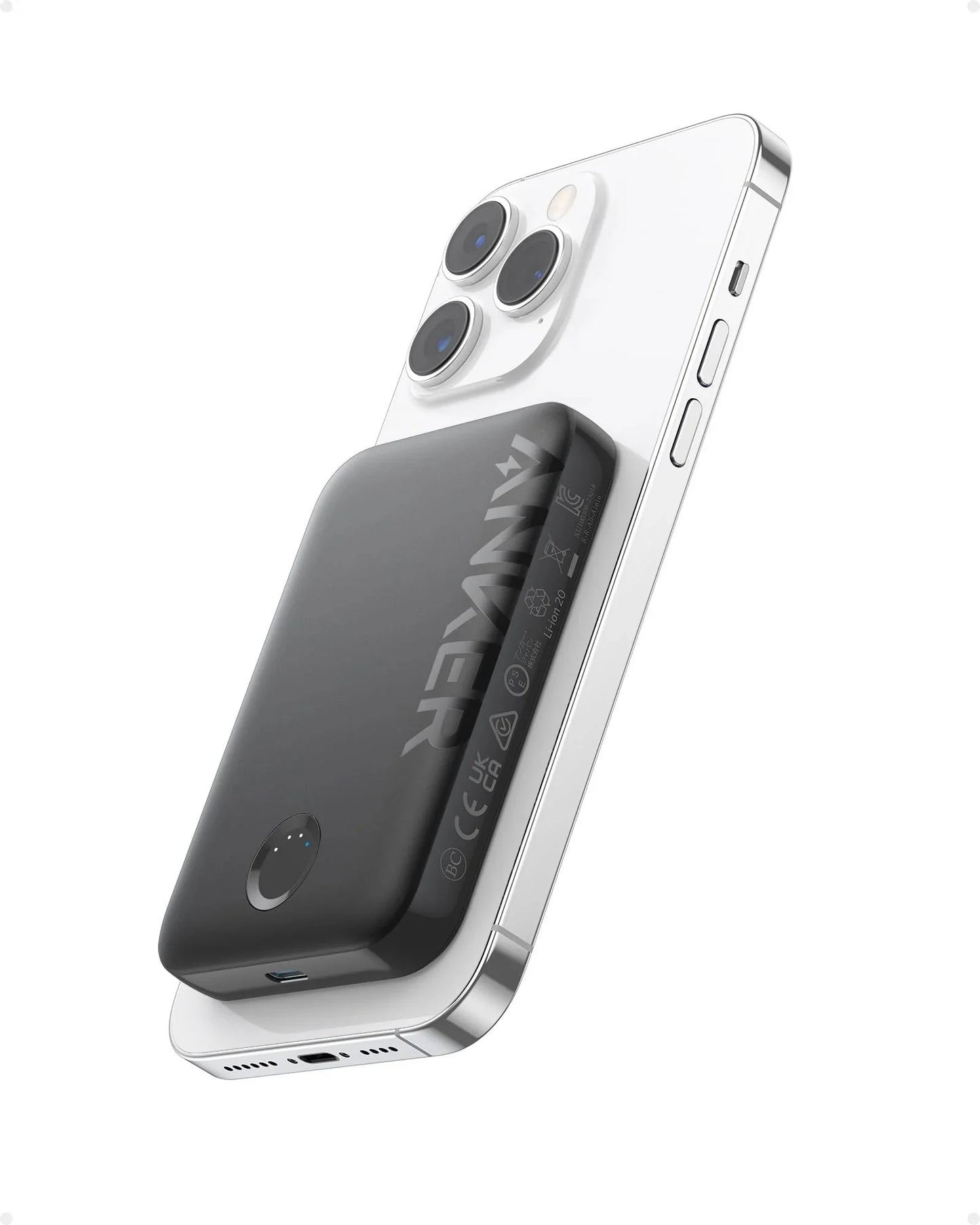 Anker 321 MagGo External Wireless Battery, 5000mAh, 7.5W, PD + FQI, 1 x QI - 1 x USB-C, Black A1616G11