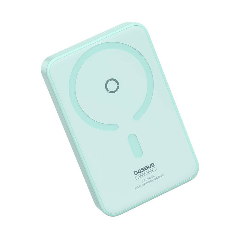 Baseus MagPro PPCXZ05 Wireless External Battery, 5000mAh, 20W, PD + FQI, 1 x QI - 1 x USB-C, Green P10064101333-00