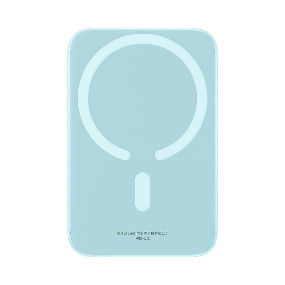 External Wireless Battery Baseus Mini Air, 6000mAh, 20W, PD + FQI, 1 x QI - 1 x USB-C, Blue P10059002313-00