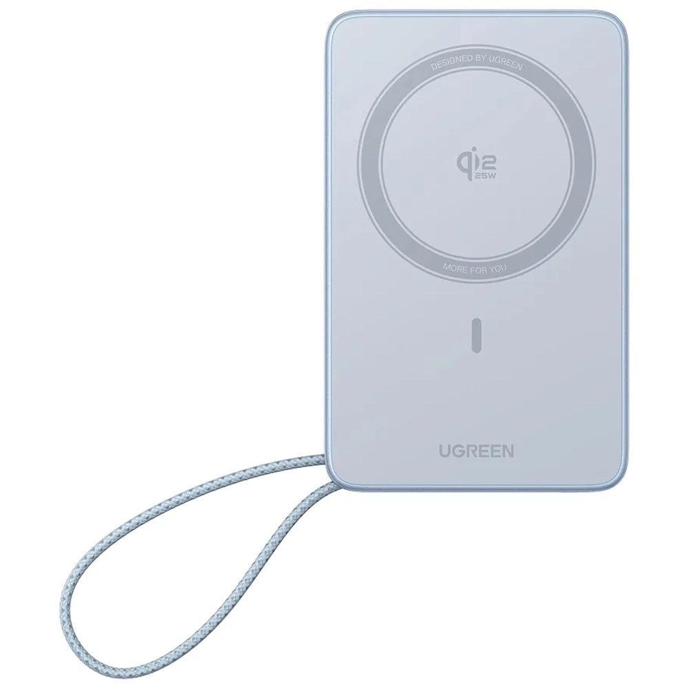 UGREEN MagFlow PB773 Wireless External Battery (65958B), 10000mAh, 25W, PD + FQI, 1 x QI - 2 x USB-C, Blue