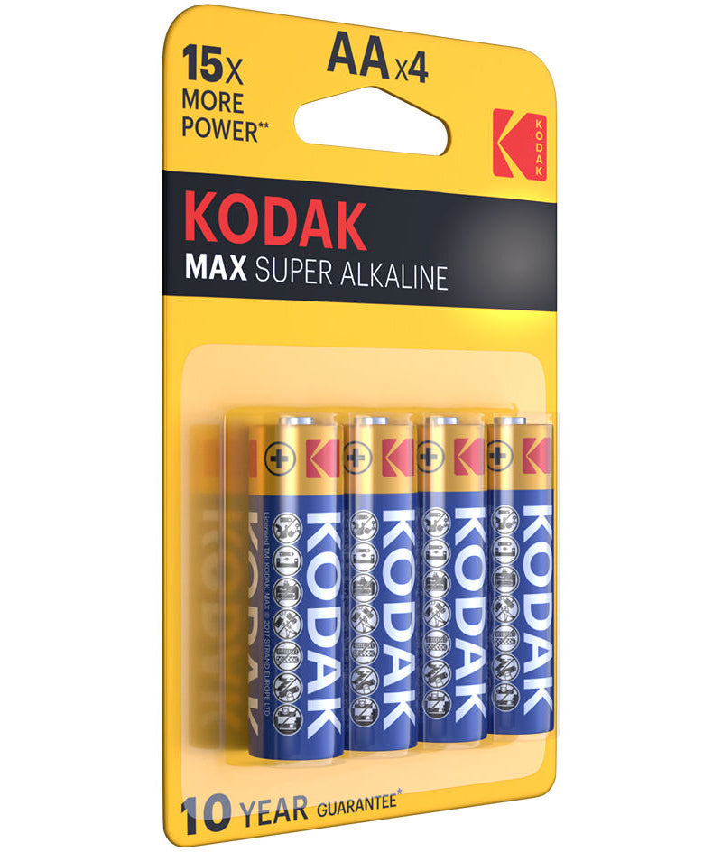Kodak Max Super Alkaline Battery, AA / LR6, Set of 4 pieces