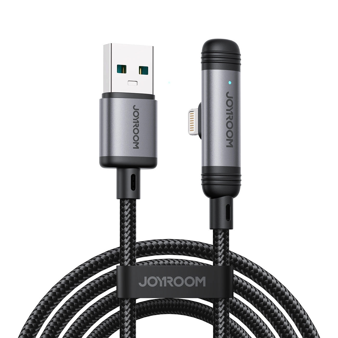 USB-A to USB-C Data and Charging Cable Joyroom S-A56 EnjoyX Angled, 20W, 1.2m, Black