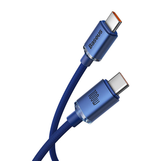 USB-C Data and Charging Cable - USB-C Baseus Crystal Shine Series, 100W, 2m, Blue CAJY000703