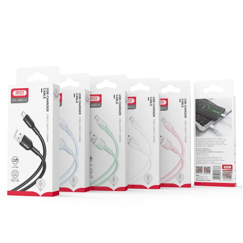 USB-A to USB-C Data and Charging Cable XO Design NB212, 18W, 1m, White
