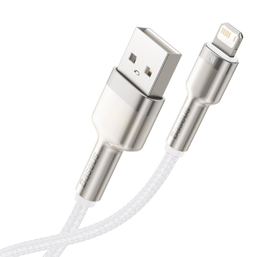 USB-A to Lightning Data and Charging Cable Baseus Cafule Metal Series, 18W, 1m, White CALJK-A02