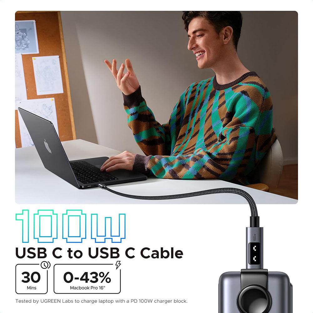 USB-C Data and Charging Cable - USB-C UGREEN L509, 100W, 1m, Gray