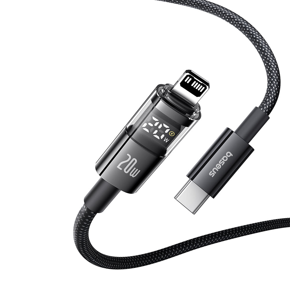 USB-C to Lightning Baseus Display 2 Data and Charging Cable, 20W, 1m, Black P10382703121-00