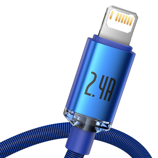 Baseus Crystal Shine Series USB-A - Lightning Data and Charging Cable, 18W, 1.2m, Blue CAJYY000003
