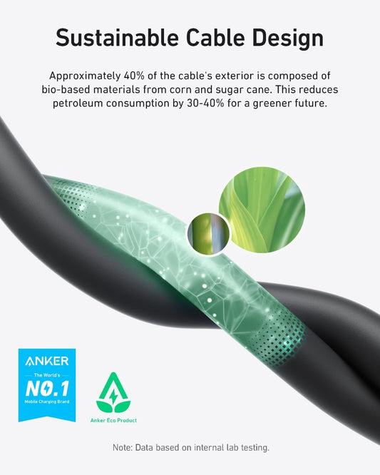 USB-C Data and Charging Cable - USB-C Anker, 240W, 0.9m, Black A80N1H11