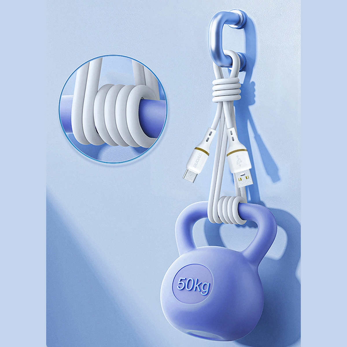USB-C Data and Charging Cable - USB-C Dudao L25C, 30W, 1m, White