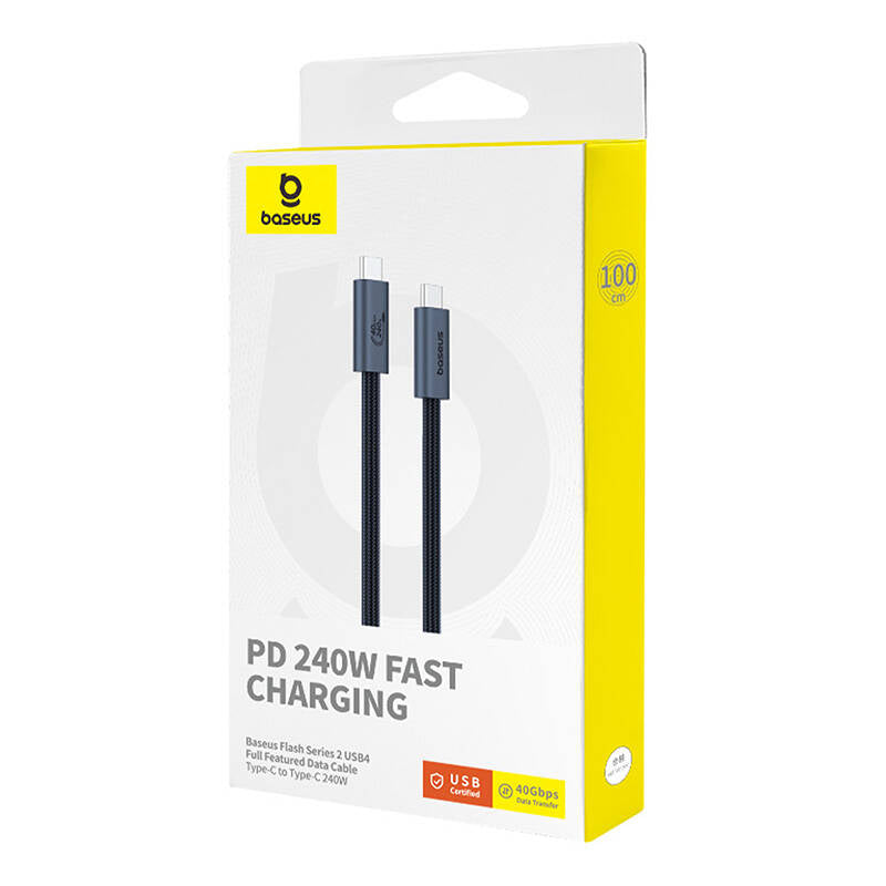 USB-C Data and Charging Cable - USB-C Baseus Flash Series II, 240W, 1m, Black P10311803111-00