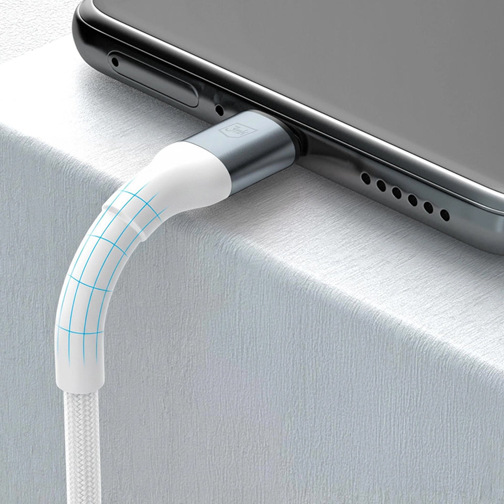 USB-A to USB-C Data and Charging Cable 3MK Hyper N, 18W, 1m, White