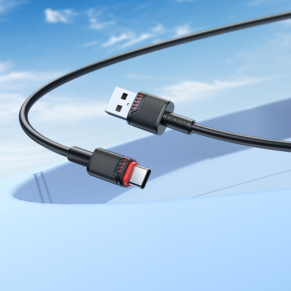 USB-A to USB-C Data and Charging Cable Borofone BX110 Beneficio, 18W, 1m, Black