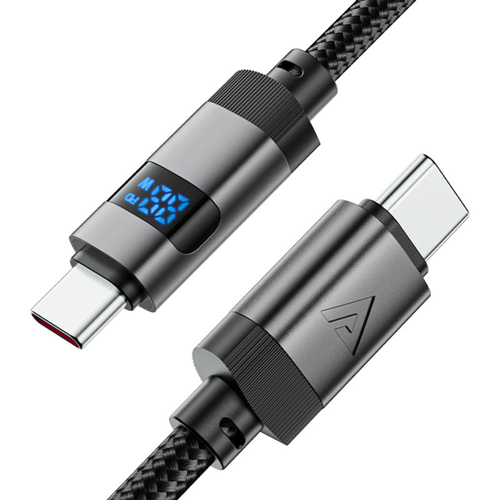 USB-C Data and Charging Cable - USB-C Acefast C15-03 Display, 60W, 1.2m, Black