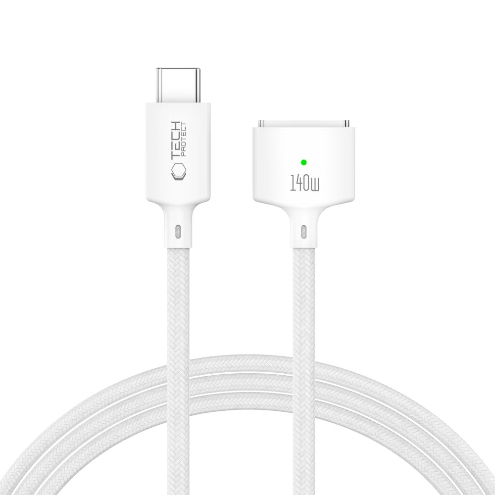 Tech-Protect MMC01 Ultraboost Charging Cable, USB-C - MagSafe 3, 140W, 2m, White