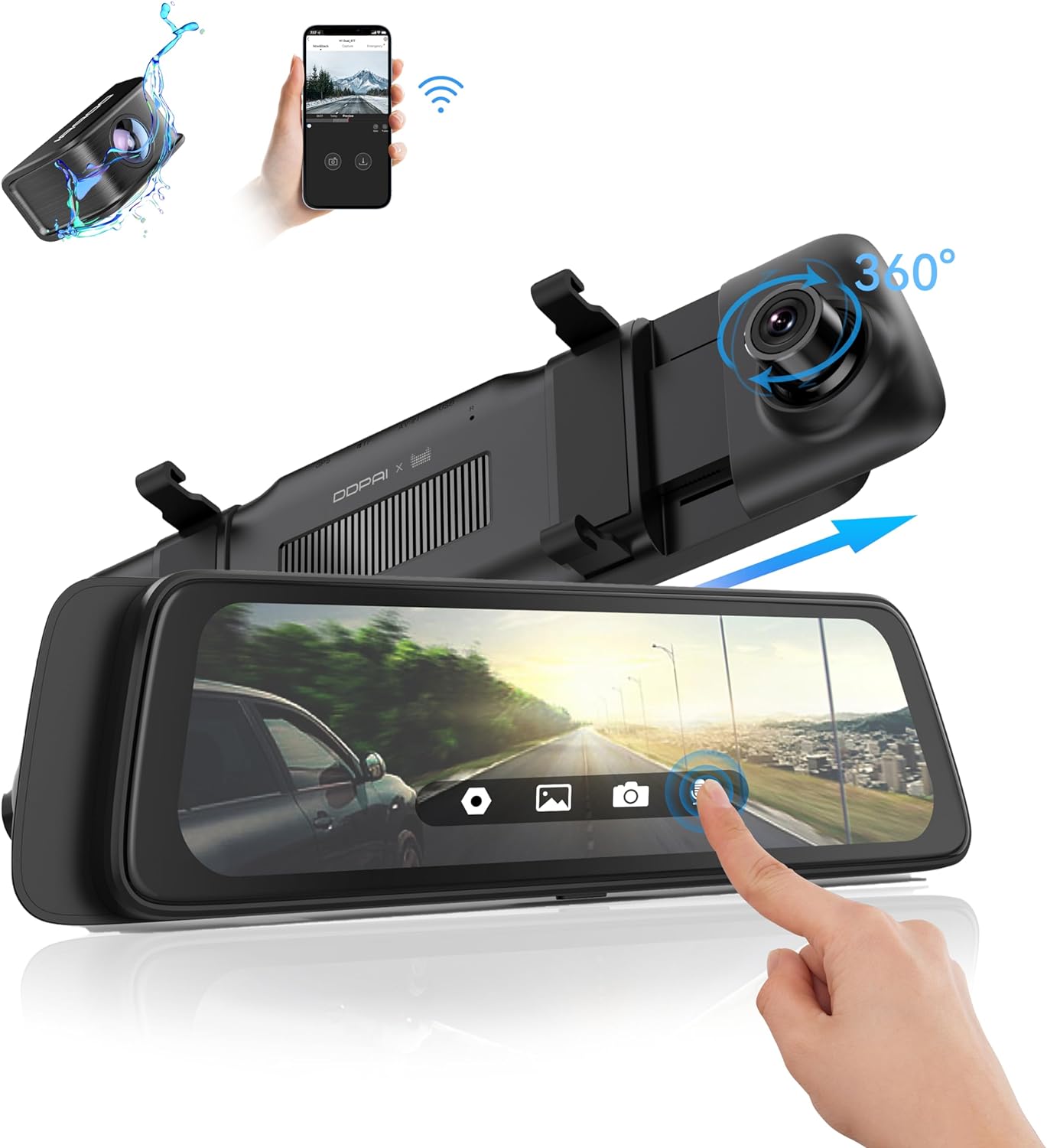 DDPAI Mola E3 Front and Rear Car Camera, 2K, Wi-Fi