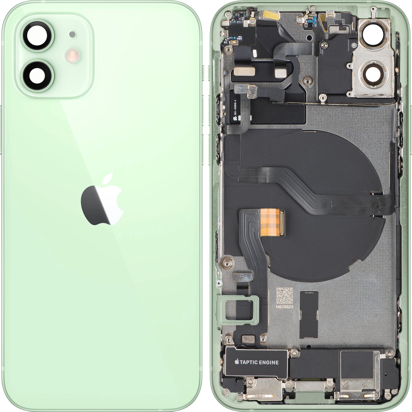 Apple iPhone 12 Battery Cover, With Middle Frame, Full Parts, Green, Swap