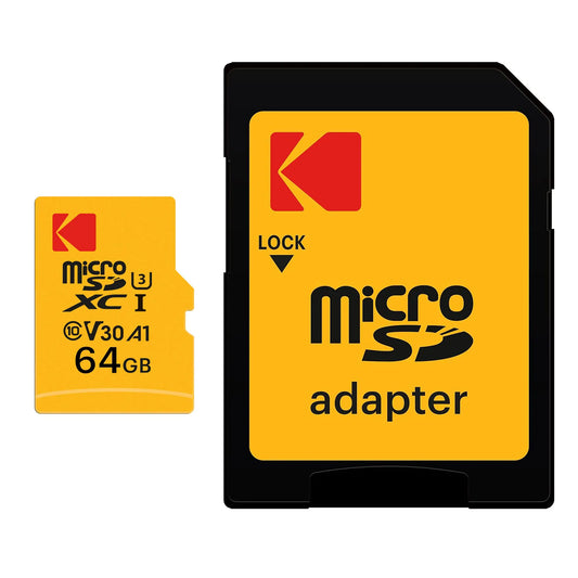 Kodak Ultra Performance microSDXC Memory Card, 64Gb, Class 10 / UHS-1 U3, With Adapter EKMSDM64GXC10HPRK