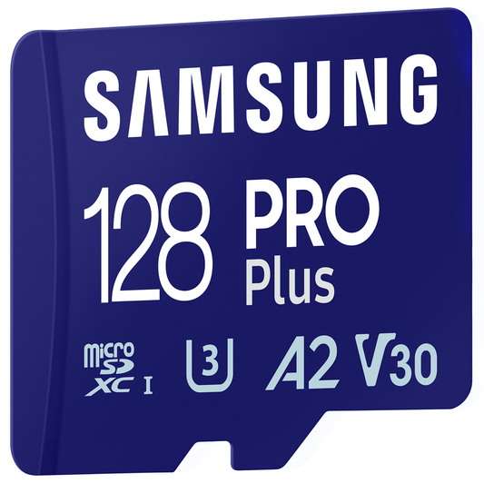 Samsung PRO Plus microSDXC Memory Card, 128Gb, Class 10 / UHS-1 U3, With Adapter MB-MD128SA/EU