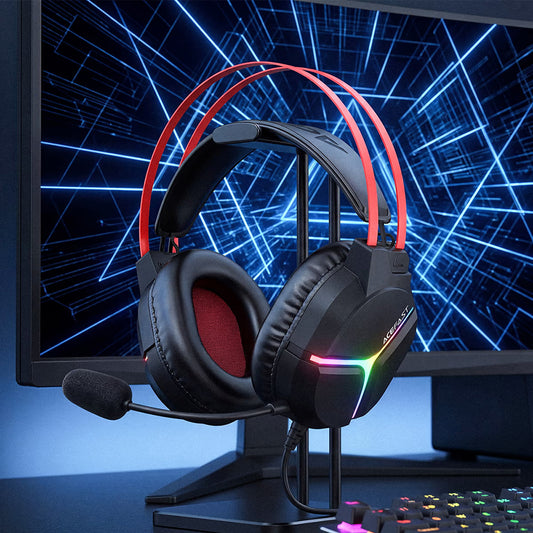 Acefast H16 3.5mm Gaming Headphones, RGB, 2m, Black