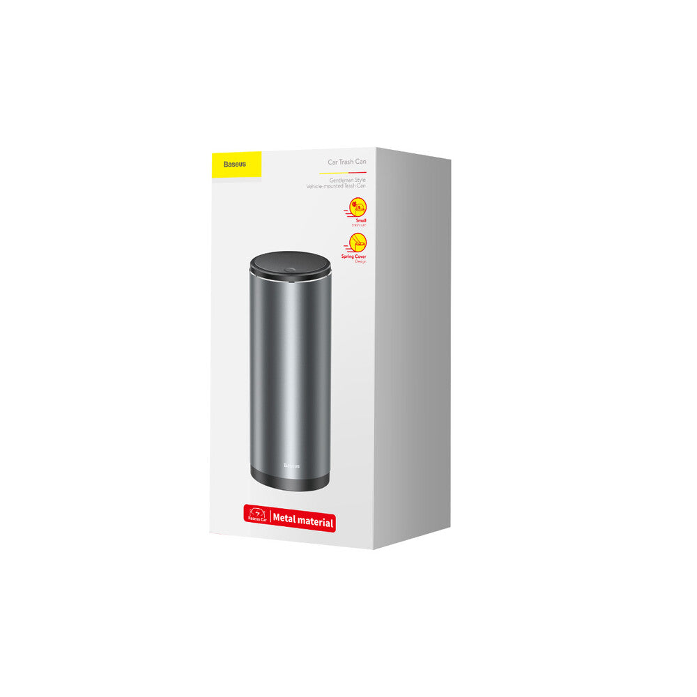 Baseus Gentleman Style Car Trash Can with 30 Bin Bags, Grey CRLJT-0G
