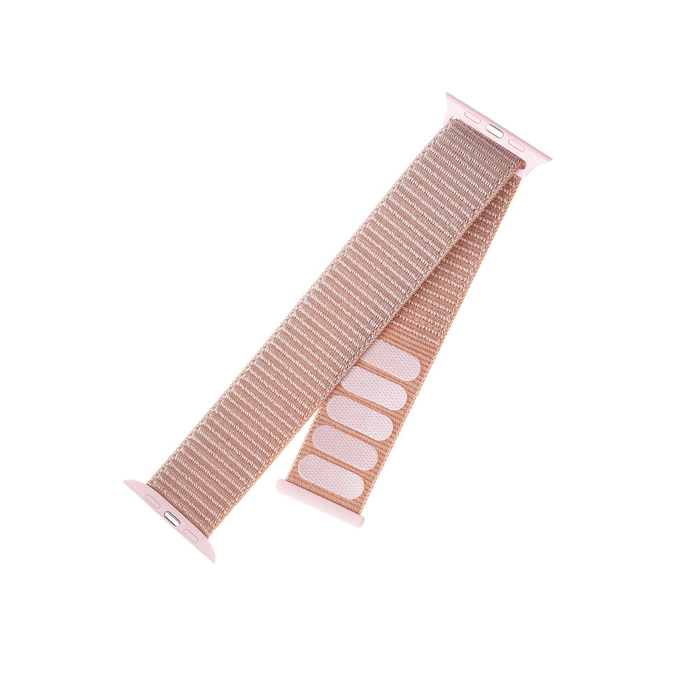 Fixed Nylon Strap for Apple Watch 49mm / 46mm / 45mm / 44mm / 42mm Series, Rose Gold