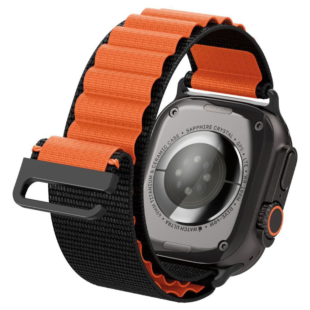 Spigen WBF1 Strap for Apple Watch 49mm / 46mm / 45mm / 44mm Series, Black Orange