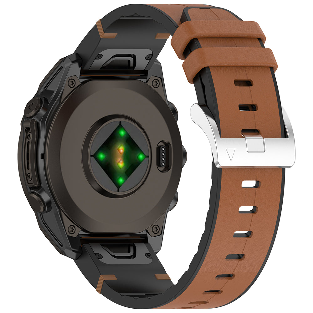 Techsuit W071 Strap for Garmin Watch Fenix / Forerunner Series, 22mm, Brown