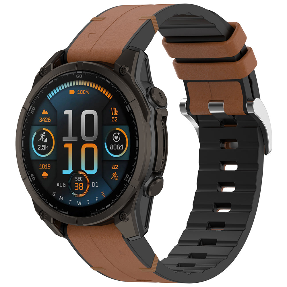 Techsuit W071 Strap for Garmin Watch Fenix Series, 26mm, Brown