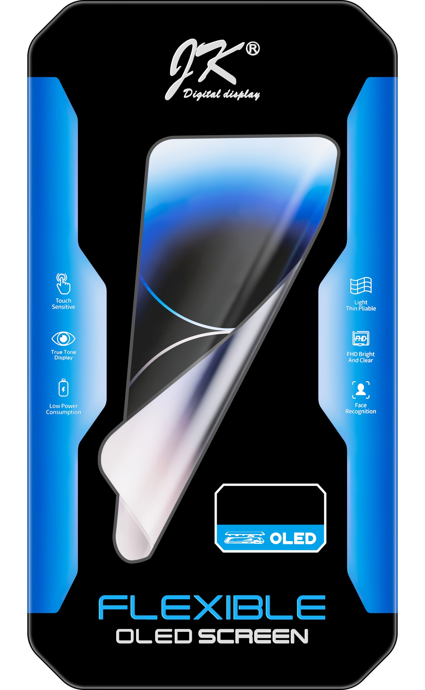 JK Touchscreen Display for Apple iPhone 11 Pro Max, with Frame, Movable IC OLED Version, Black