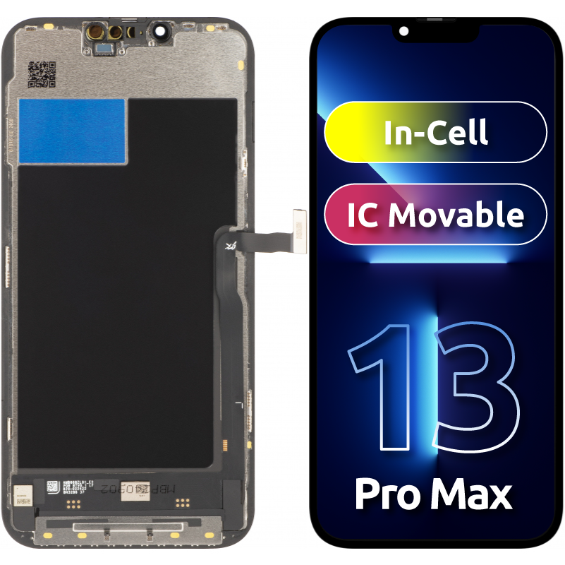 JK Touchscreen Display for Apple iPhone 13 Pro Max, with Frame, Movable IC In-Cell LCD Version, Black