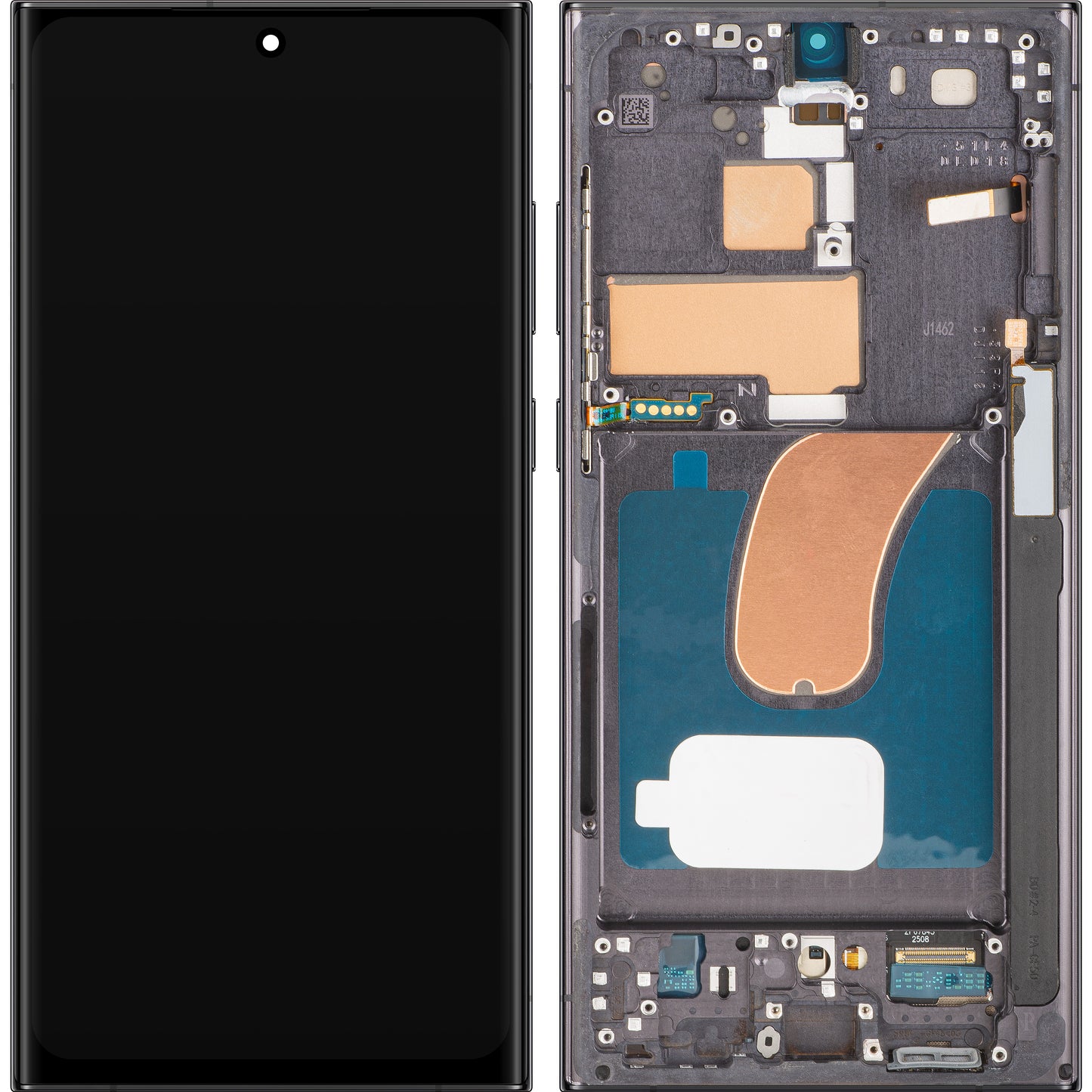 MP Touchscreen Display compatible with Samsung Galaxy S23 Ultra S918, with Frame, OLED Version, Black