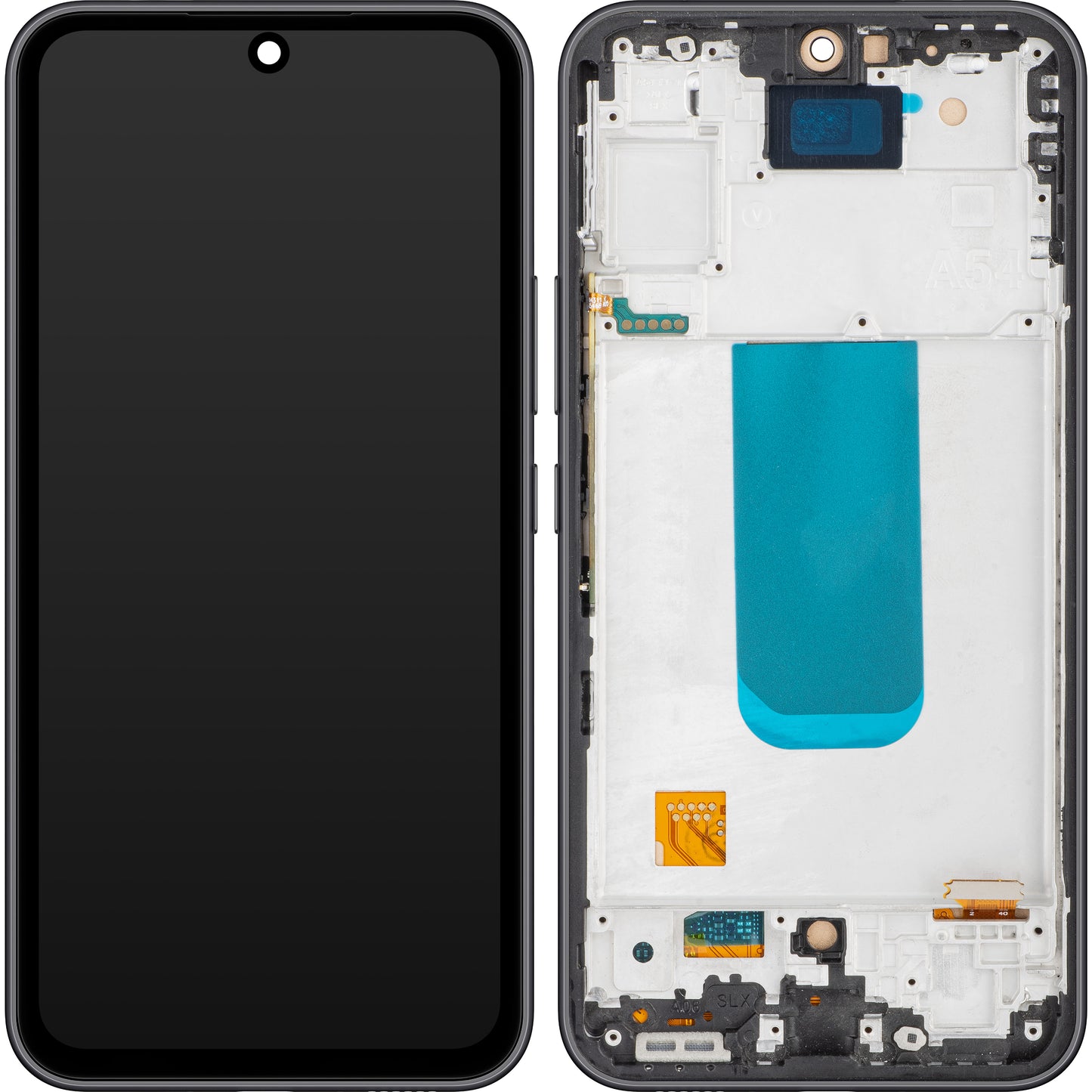 MP Touchscreen Display compatible with Samsung Galaxy A54 A546, with Frame, Black (Graphite)