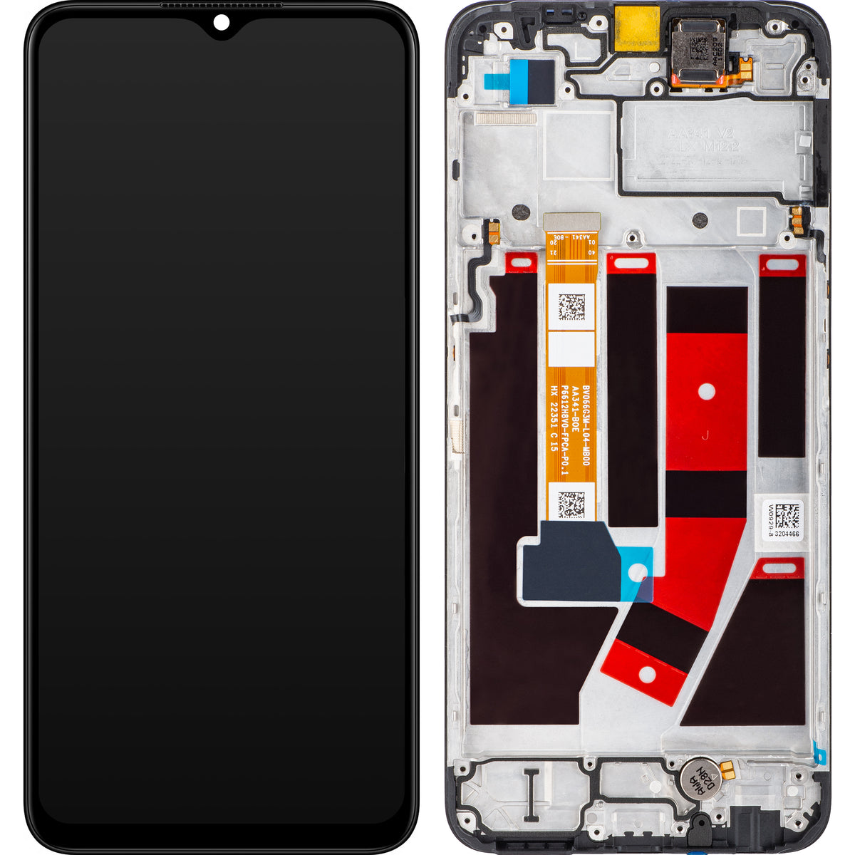 Oppo A57 5G Touchscreen Display, with Frame, Black, Service Pack 4130239