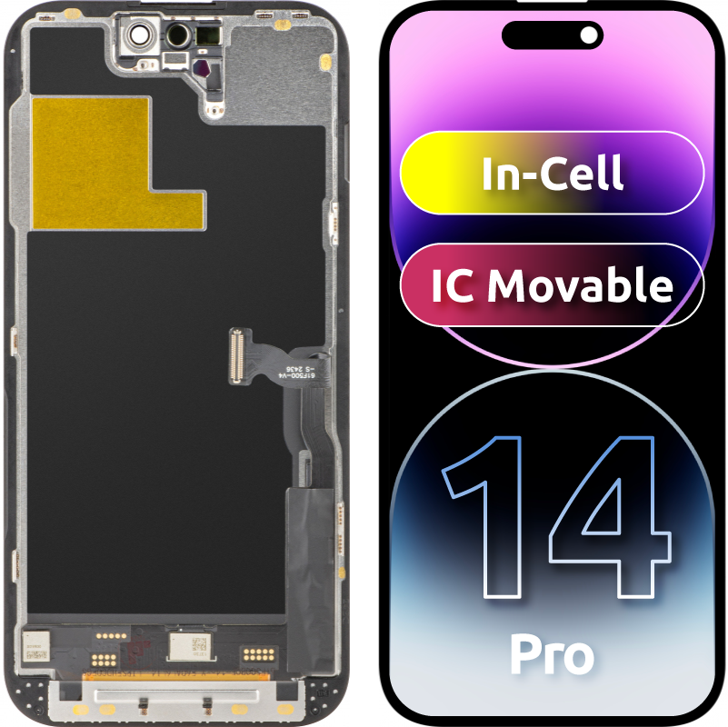 ZY Touchscreen Display for Apple iPhone 14 Pro, with Frame, LCD In-Cell IC Movable Version, Black